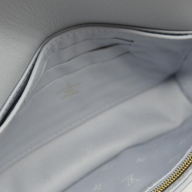 Louis Vuitton Calfskin Bubblegram Wallet On Strap Ice Blue