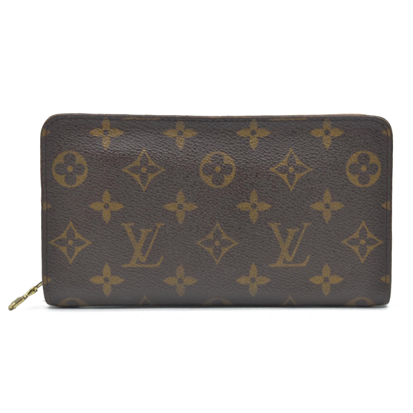 AUCTION $915 Louis Vuitton Monogram Porte Monnaie Zippy Long Wallet Brown CA0958
