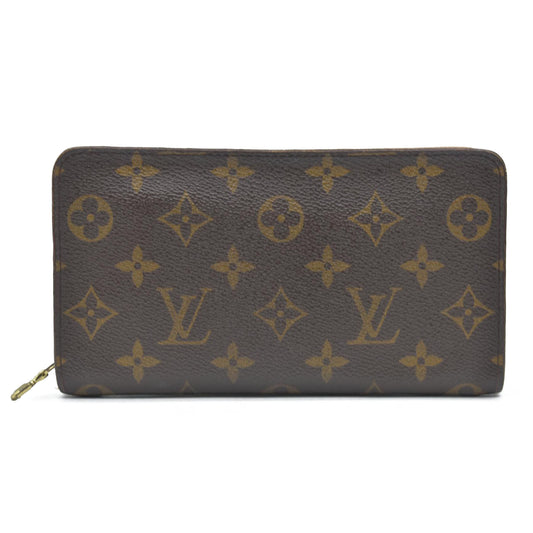 AUCTION $915 Louis Vuitton Monogram Porte Monnaie Zippy Long Wallet Brown CA0958