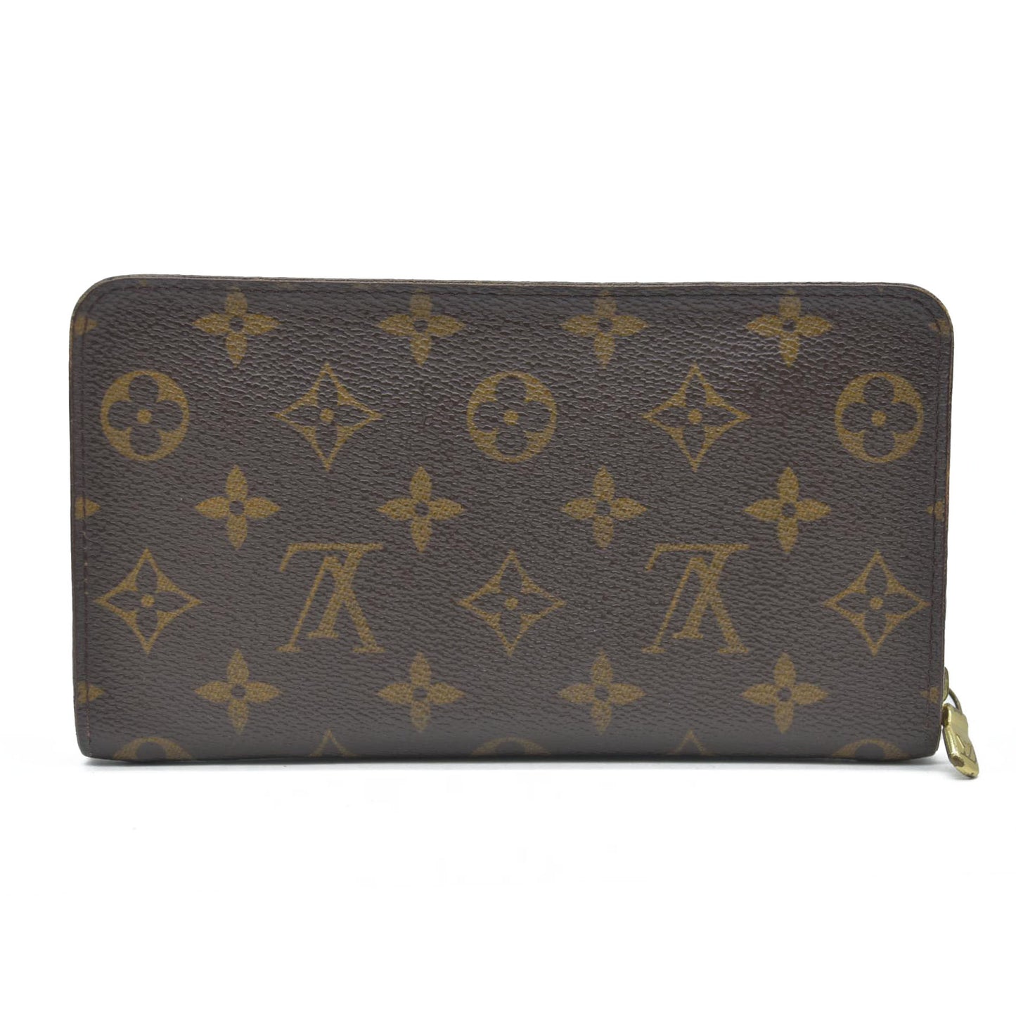 AUCTION $915 Louis Vuitton Monogram Porte Monnaie Zippy Long Wallet Brown CA0958