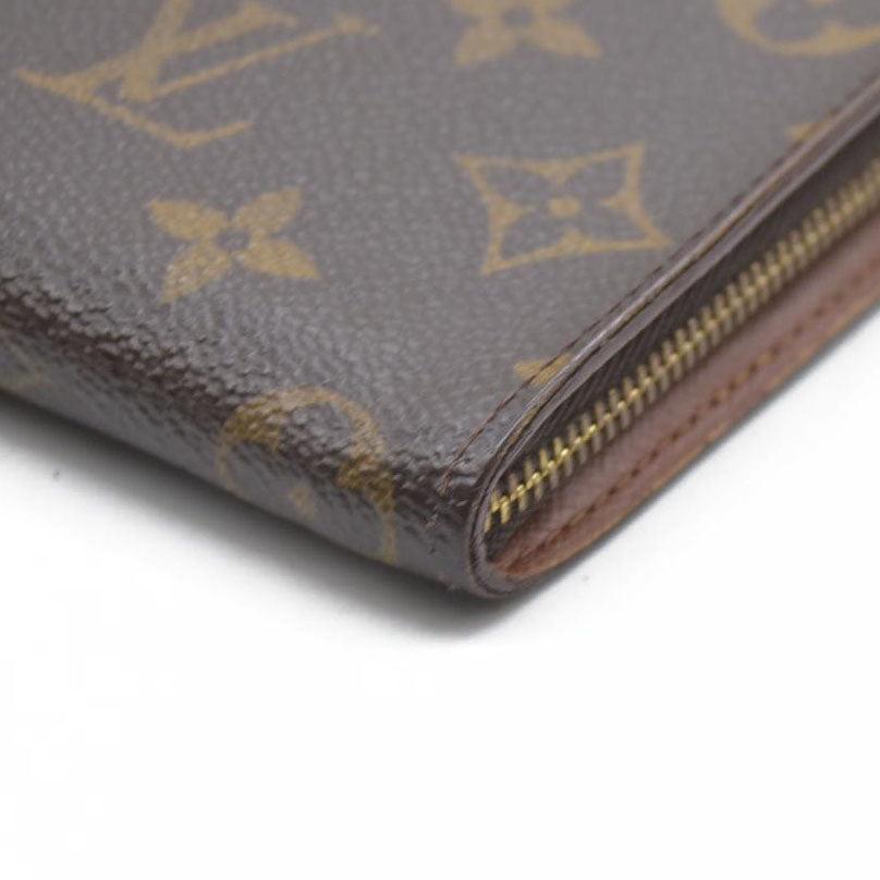 AUCTION $915 Louis Vuitton Monogram Porte Monnaie Zippy Long Wallet Brown CA0958