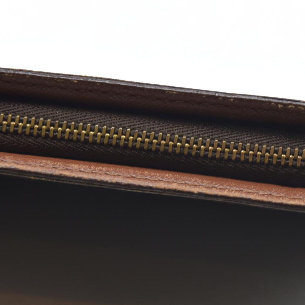 AUCTION $915 Louis Vuitton Monogram Porte Monnaie Zippy Long Wallet Brown CA0958