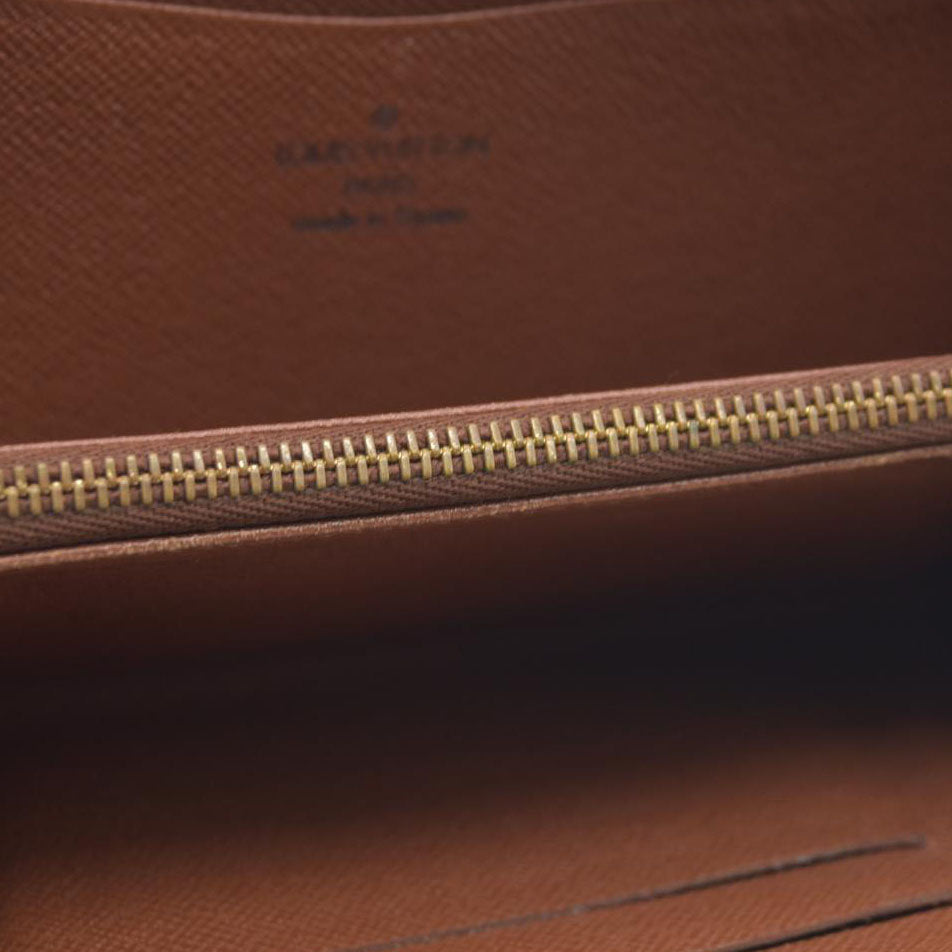 AUCTION $915 Louis Vuitton Monogram Porte Monnaie Zippy Long Wallet Brown CA0958