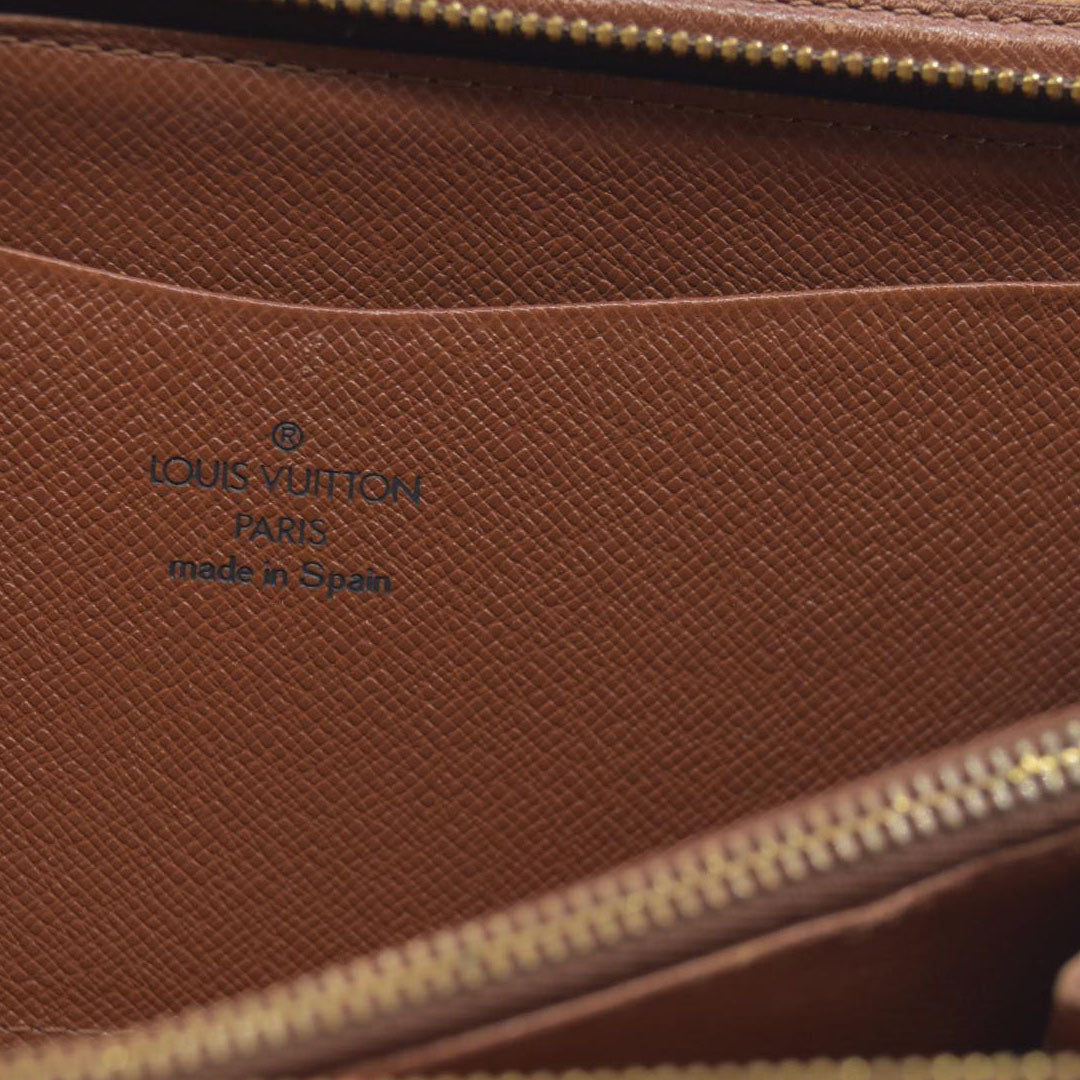 AUCTION $915 Louis Vuitton Monogram Porte Monnaie Zippy Long Wallet Brown CA0958