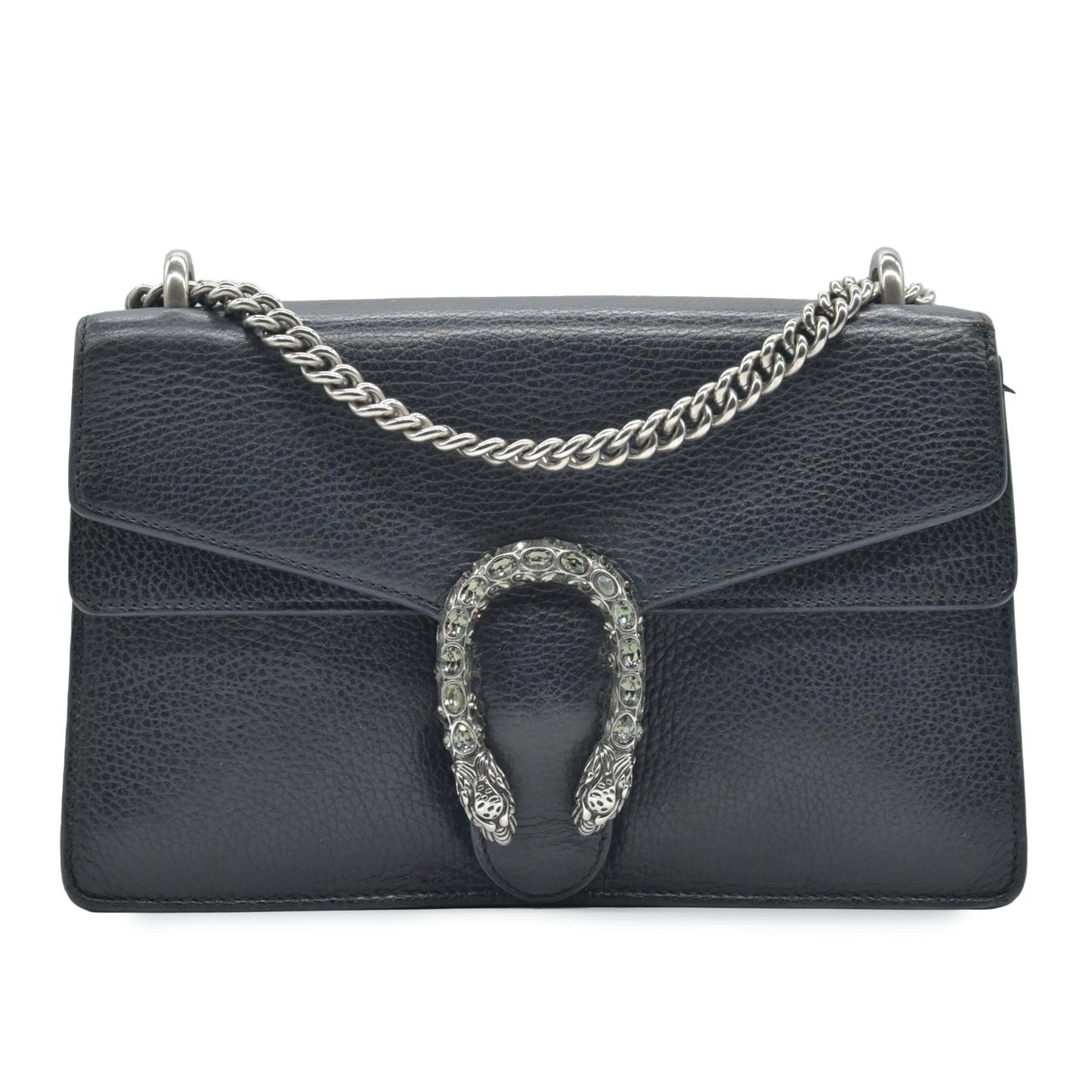 $3350 Gucci Pebbled Calfskin Small Dionysus Shoulder Bag Black