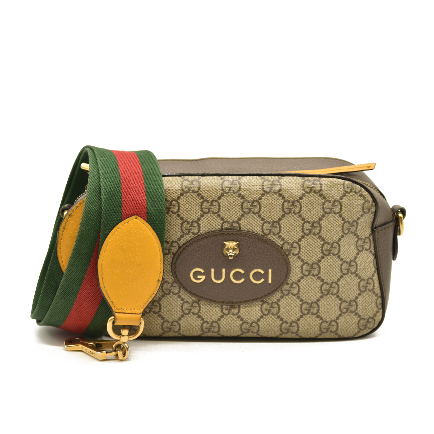 Gucci  GG Supreme Monogram Web Neo Vintage Shoulder Bag Beige New Acero Crop