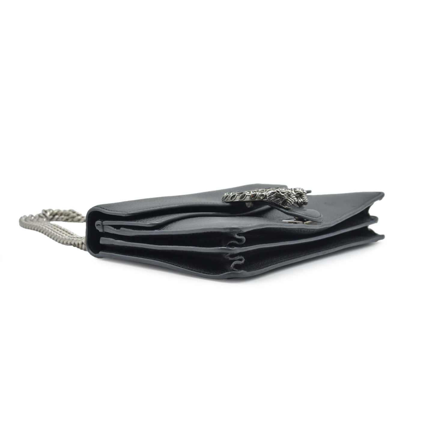 $3350 Gucci Pebbled Calfskin Small Dionysus Shoulder Bag Black