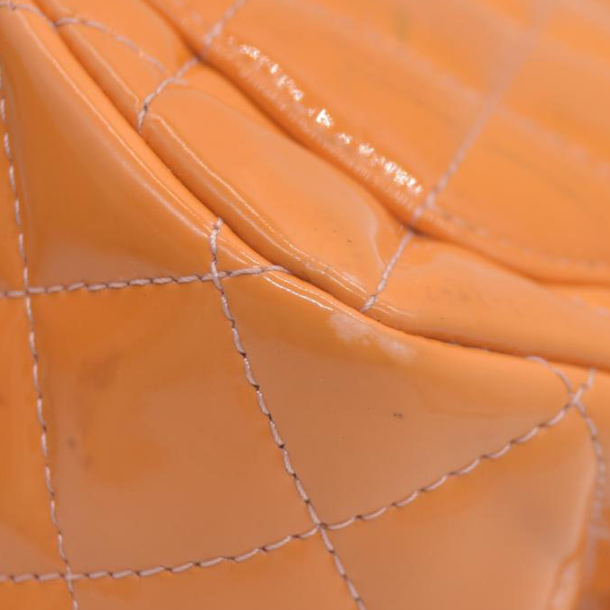 $5200 Chanel Mini Square Flap Bag Orange 2013