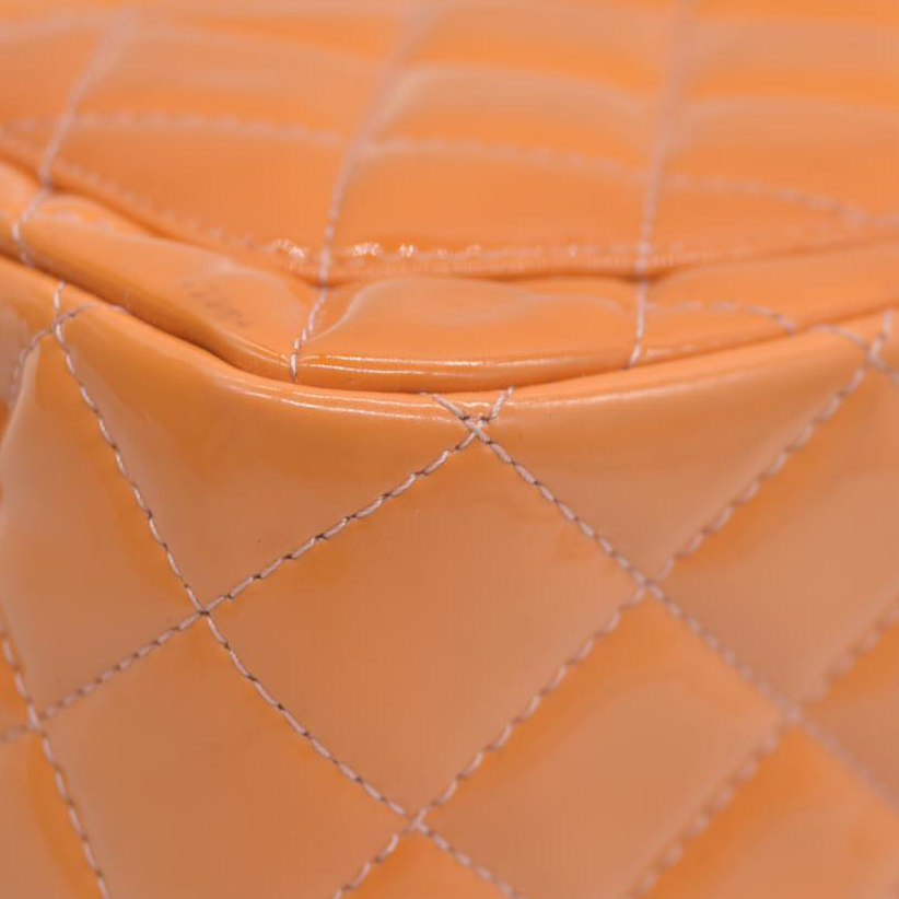 $5200 Chanel Mini Square Flap Bag Orange 2013