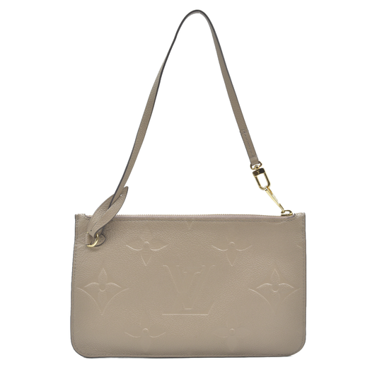LOUIS VUITTON Empreinte Monogram Giant Neverfull MM Pochette Tourterelle