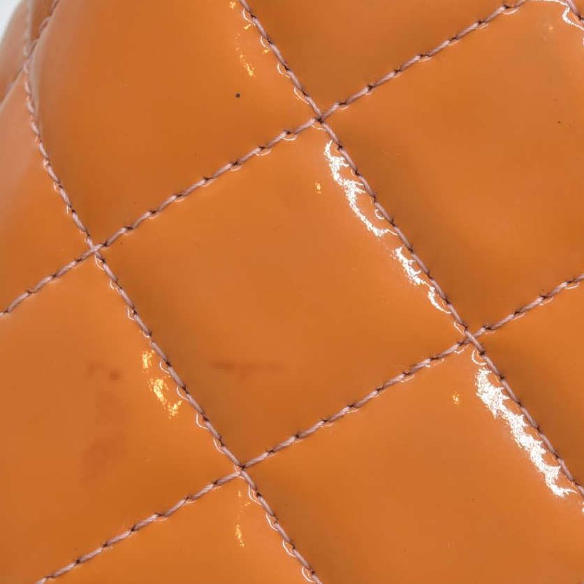 $5200 Chanel Mini Square Flap Bag Orange 2013