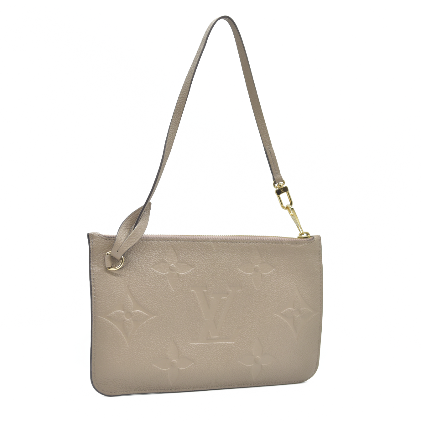 LOUIS VUITTON Empreinte Monogram Giant Neverfull MM Pochette Tourterelle