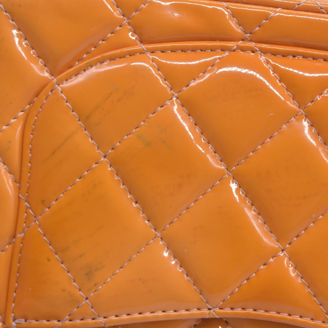 $5200 Chanel Mini Square Flap Bag Orange 2013