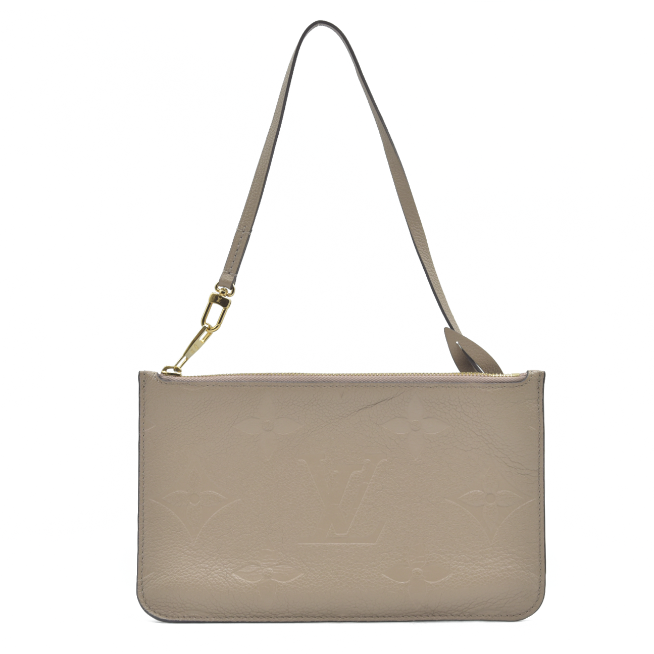 LOUIS VUITTON Empreinte Monogram Giant Neverfull MM Pochette Tourterelle