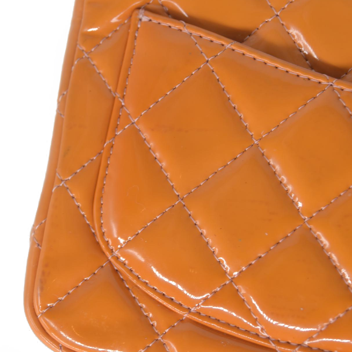 $5200 Chanel Mini Square Flap Bag Orange 2013