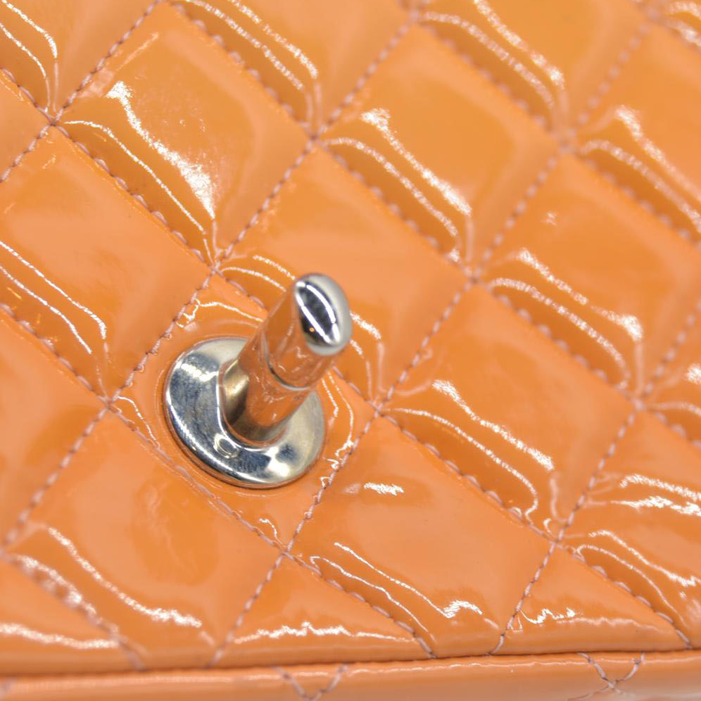 $5200 Chanel Mini Square Flap Bag Orange 2013