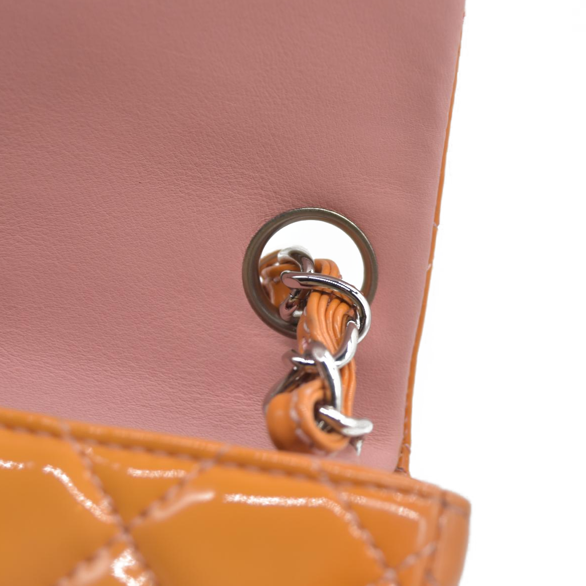 $5200 Chanel Mini Square Flap Bag Orange 2013