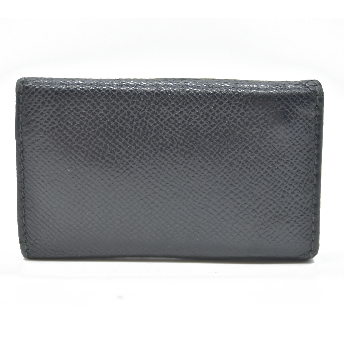 BURBERRY Logo Leather 6 Ring Key Case Black