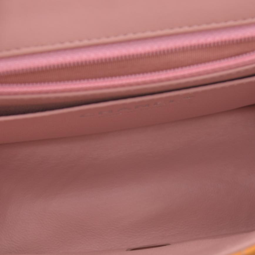 $5200 Chanel Mini Square Flap Bag Orange 2013