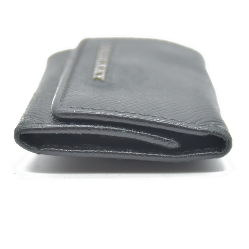 BURBERRY Logo Leather 6 Ring Key Case Black