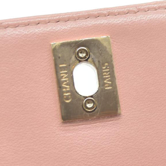 $2900 Chanel Lambskin Quilted Mini Trendy CC Clutch With Chain Light Pink