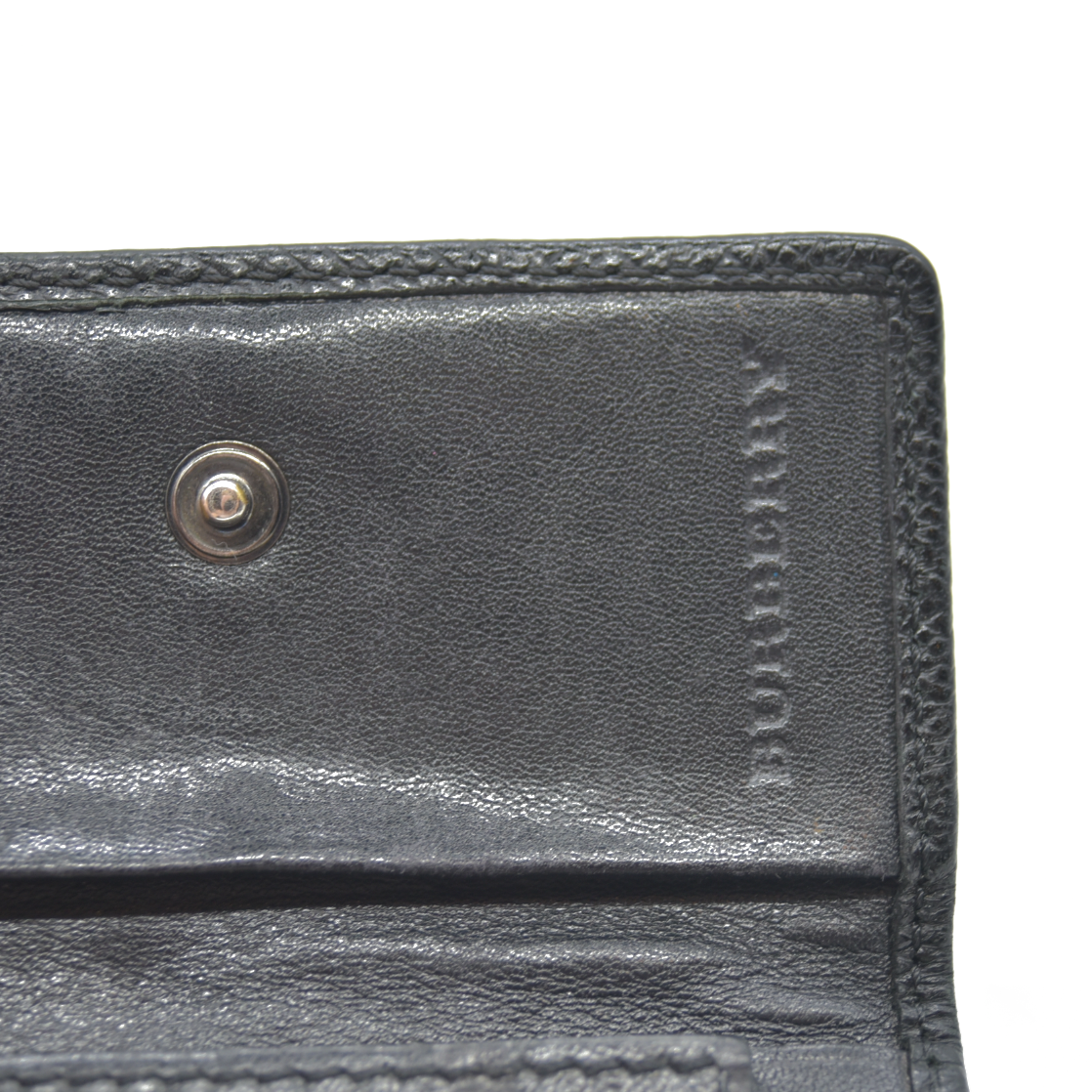 BURBERRY Logo Leather 6 Ring Key Case Black