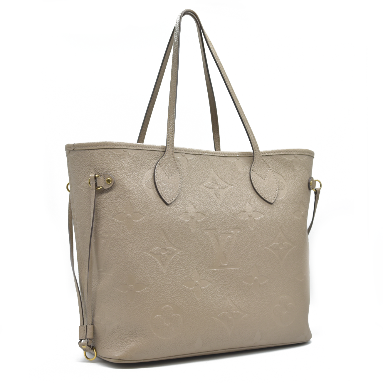 AUCTION $2710 Louis Vuitton  Empreinte Monogram Giant Neverfull MM Tourterelle Tote