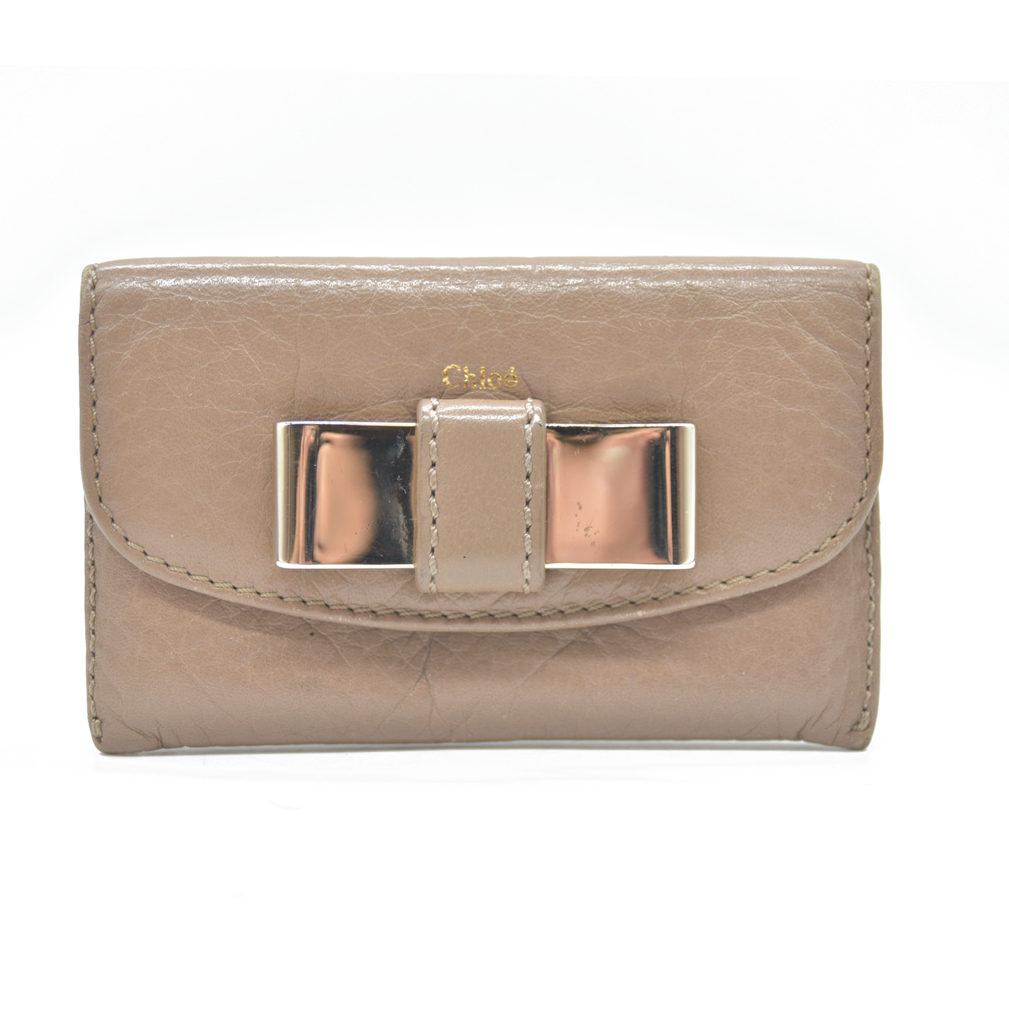 Chloe Lily Leather Card Case Beige
