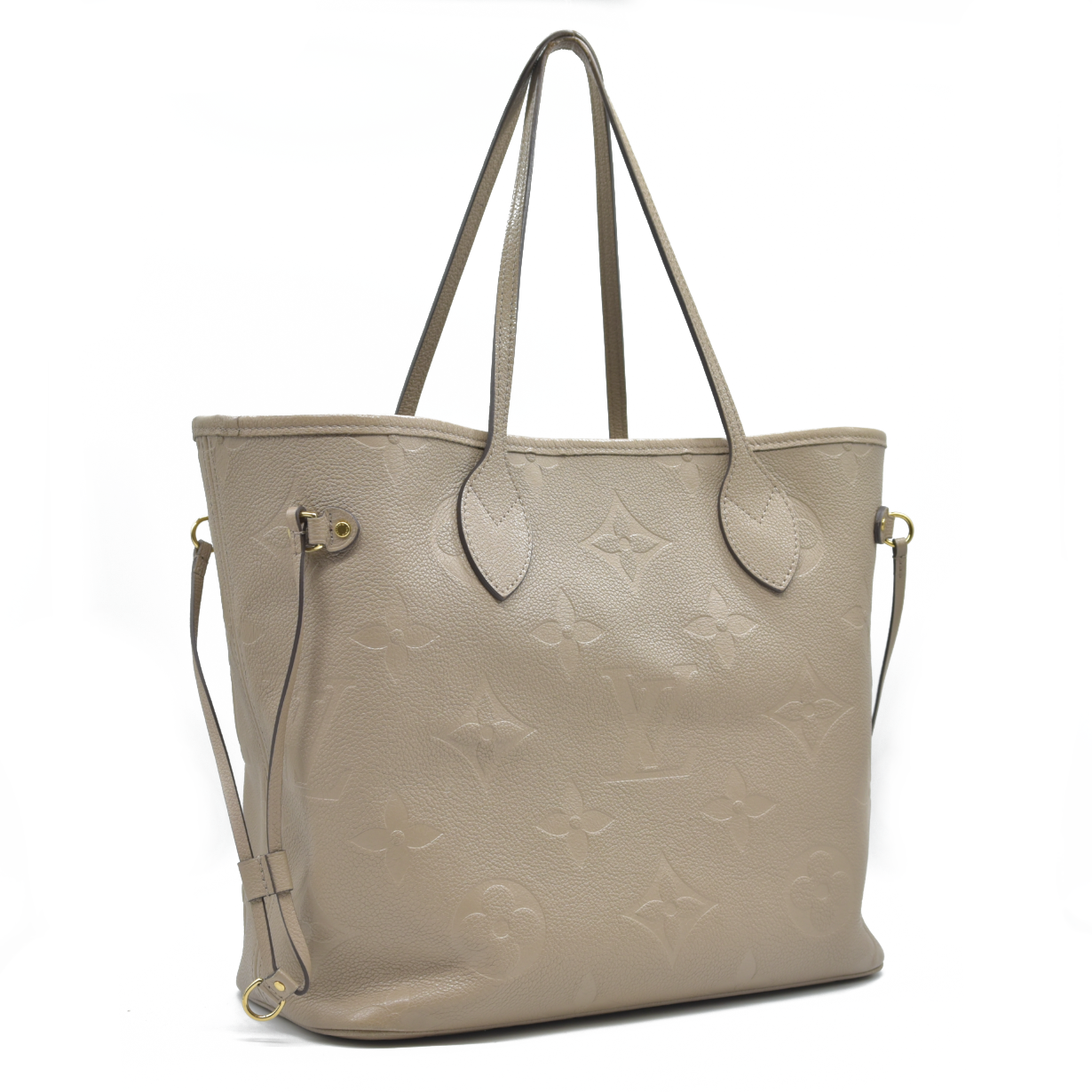 AUCTION $2710 Louis Vuitton  Empreinte Monogram Giant Neverfull MM Tourterelle Tote