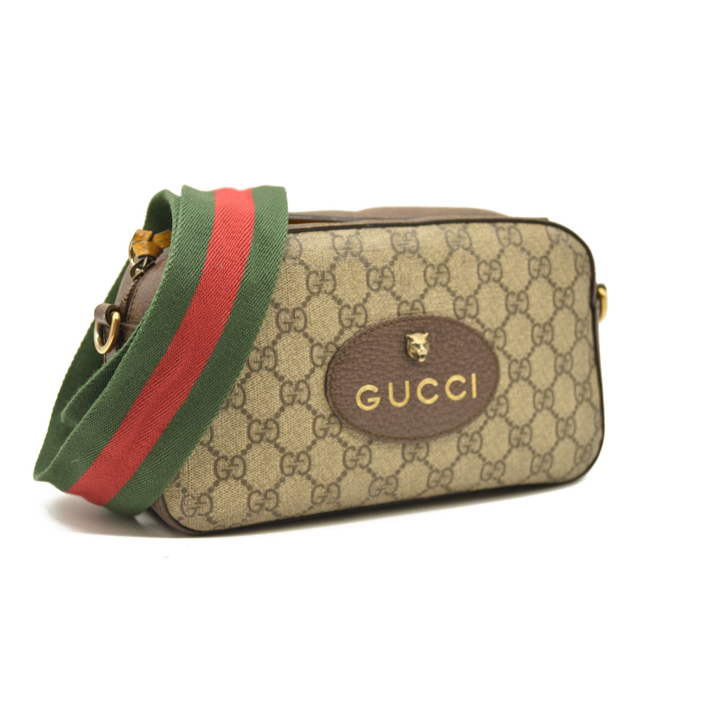 Gucci  GG Supreme Monogram Web Neo Vintage Shoulder Bag Beige New Acero Crop