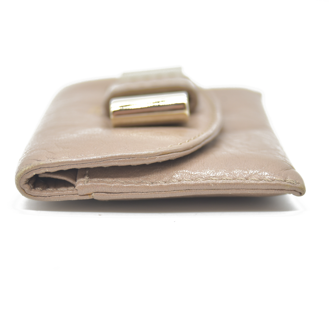 Chloe Lily Leather Card Case Beige
