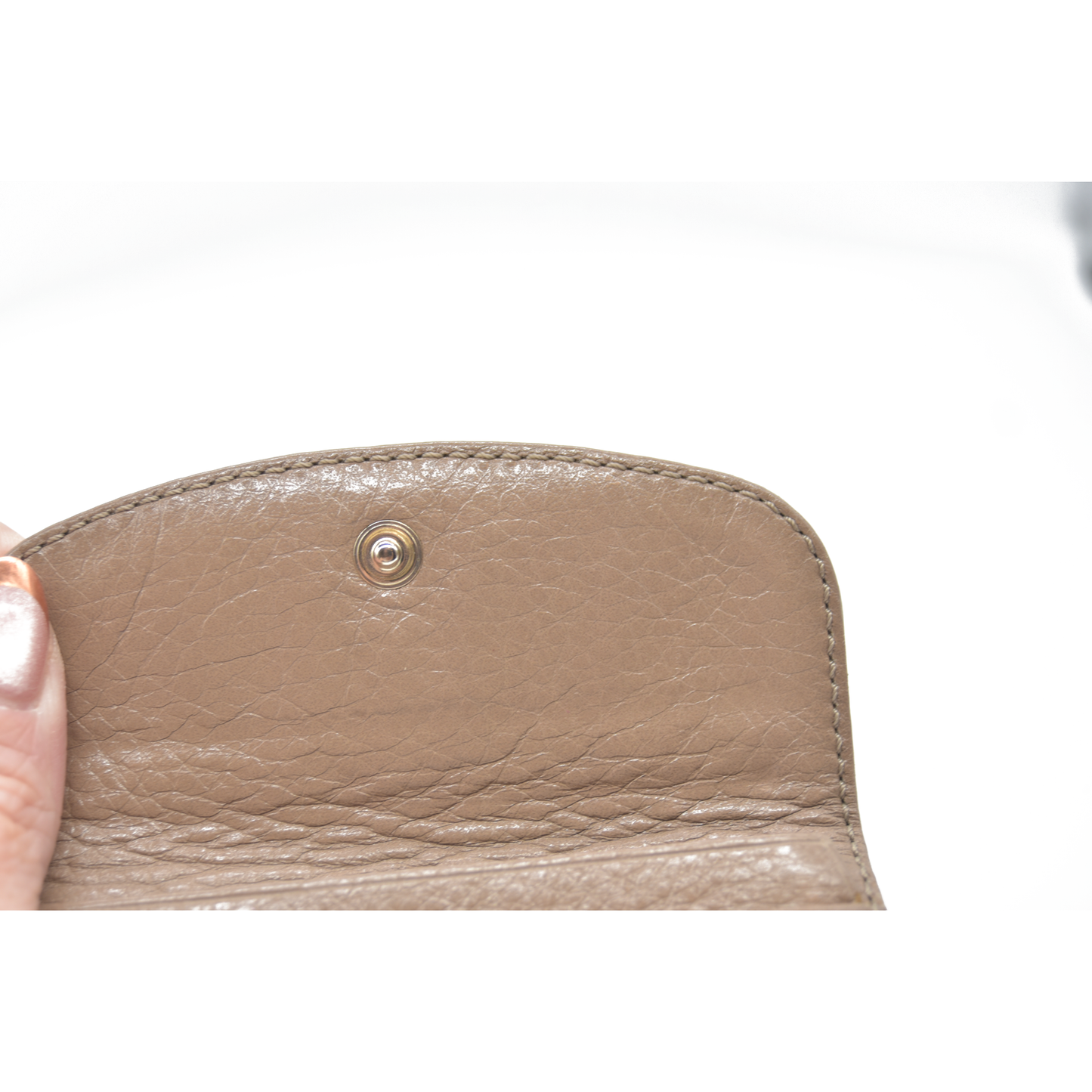 Chloe Lily Leather Card Case Beige