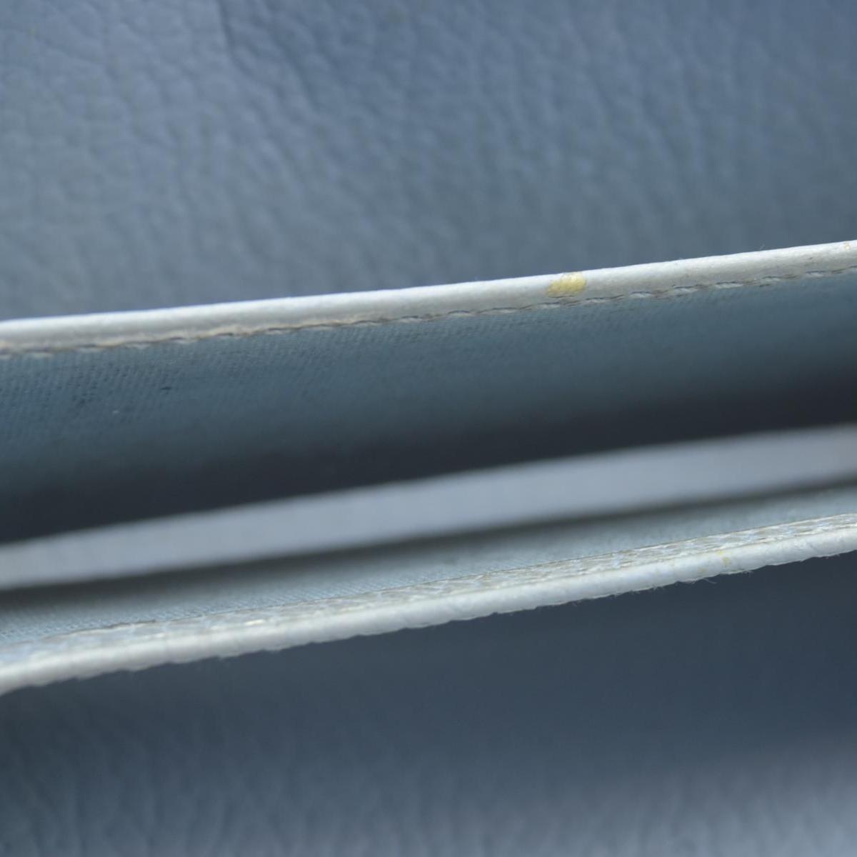 $660 Gucci Blue Calfskin Monochrome Dollar GG Marmont Zip Around Card Holder