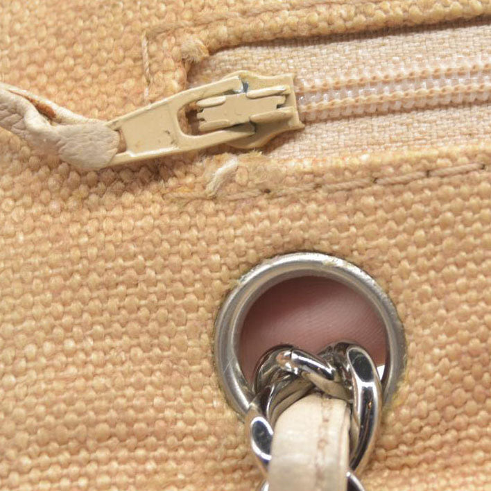 $2900 CHANEL 2006-2008 Medium Classic Lambskin Trimmed Canvas Line Double Flap shoulder bag