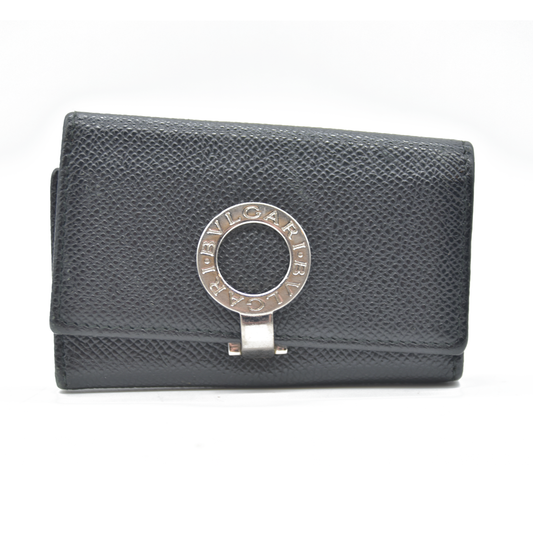BVLGARI BVLGARI BVLGARI Leather 6 Ring Key Case Black