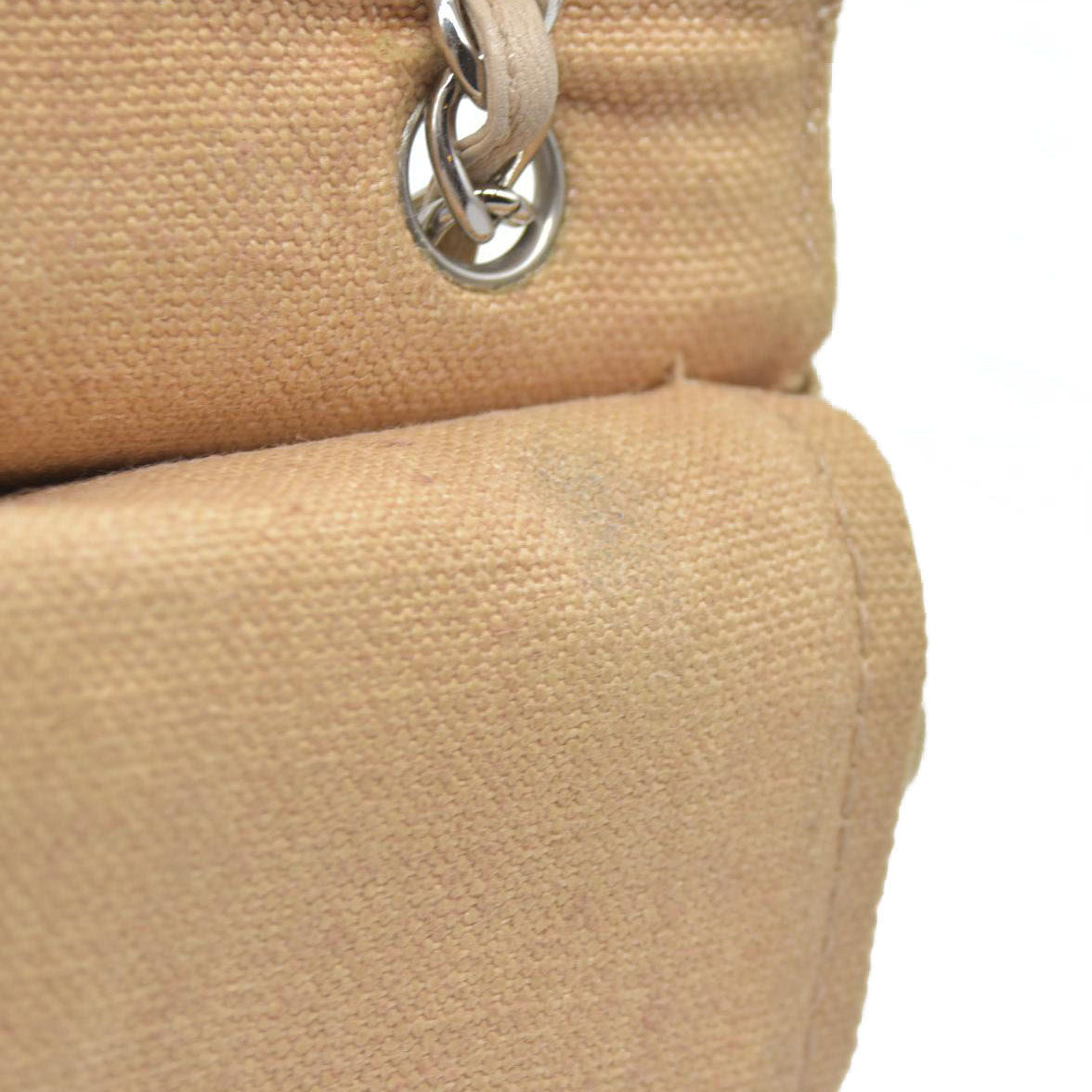 $2900 CHANEL 2006-2008 Medium Classic Lambskin Trimmed Canvas Line Double Flap shoulder bag