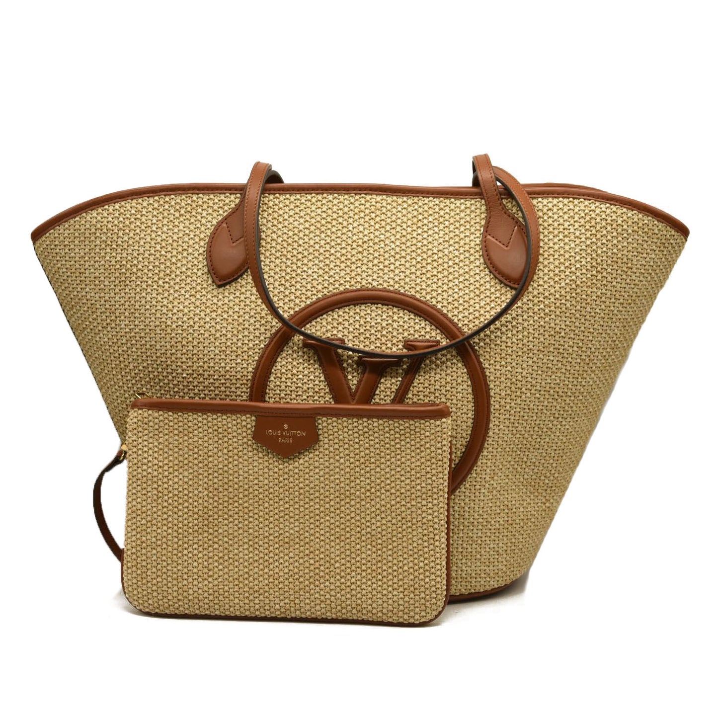 Louis Vuitton  Raffia Saint Jacques Tote Caramel RFID