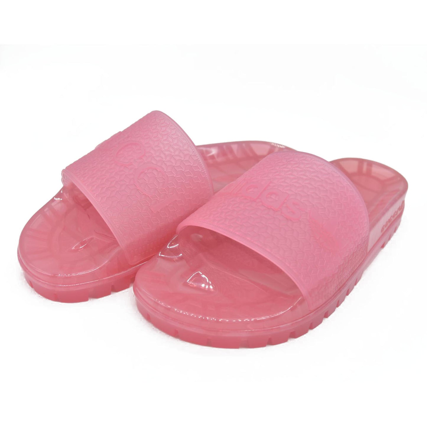 Pristine Gucci X Adidas Pink Platform Jelly Slides Sandals EU 37 US 7