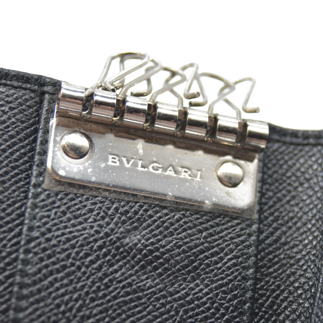 BVLGARI BVLGARI BVLGARI Leather 6 Ring Key Case Black