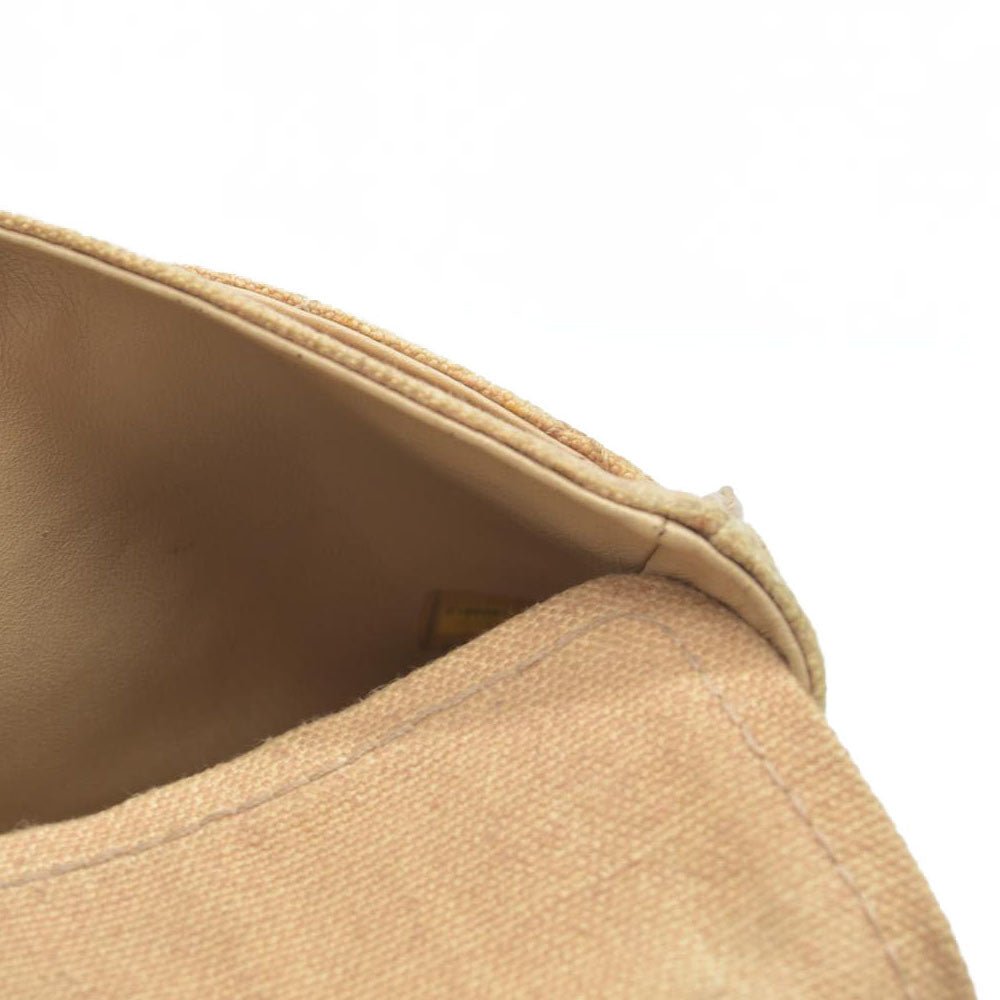 $2900 CHANEL 2006-2008 Medium Classic Lambskin Trimmed Canvas Line Double Flap shoulder bag