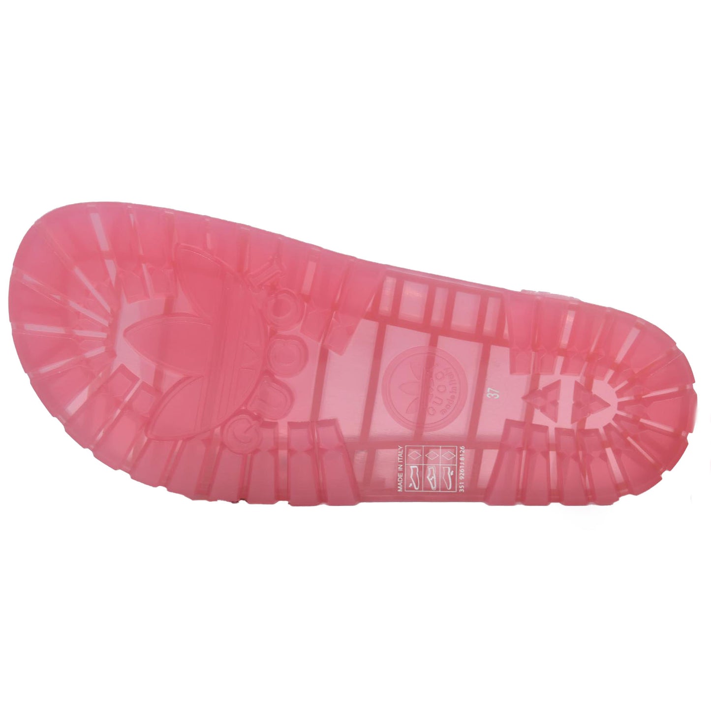 Pristine Gucci X Adidas Pink Platform Jelly Slides Sandals EU 37 US 7