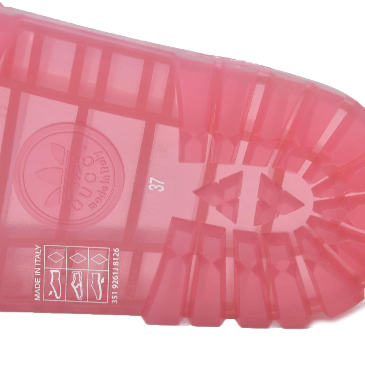 Pristine Gucci X Adidas Pink Platform Jelly Slides Sandals EU 37 US 7