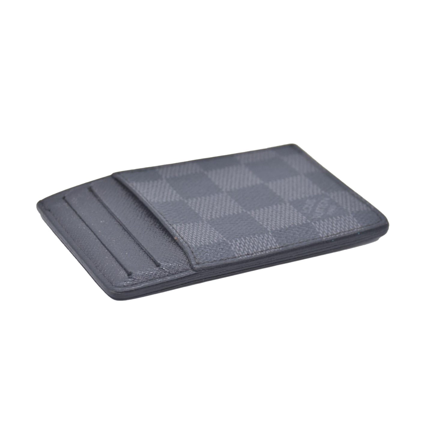 $385 Louis Vuitton 2008 Damier Graphite Pattern Card Case TH5008 CONSIGNMENT