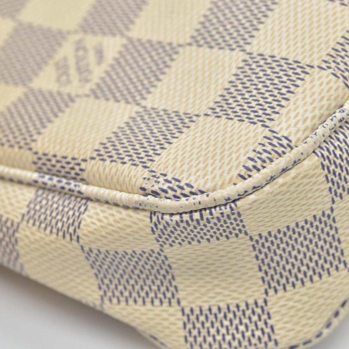$1290 2012 Louis Vuitton Damier Azur Pochette Accessories NM CA4142