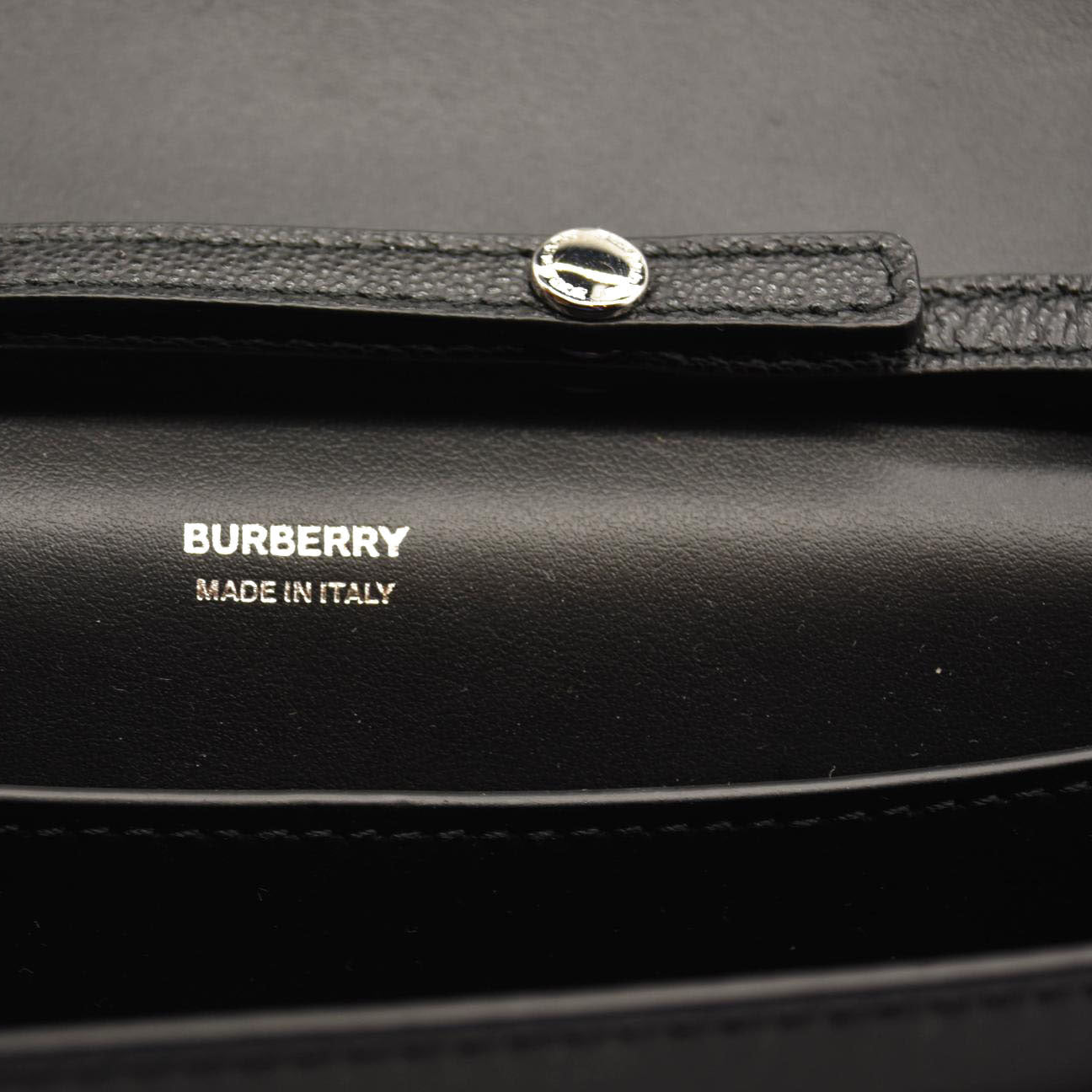 BURBERRY Smooth Calfskin Logo Embossed Hampshire Crossbody Black