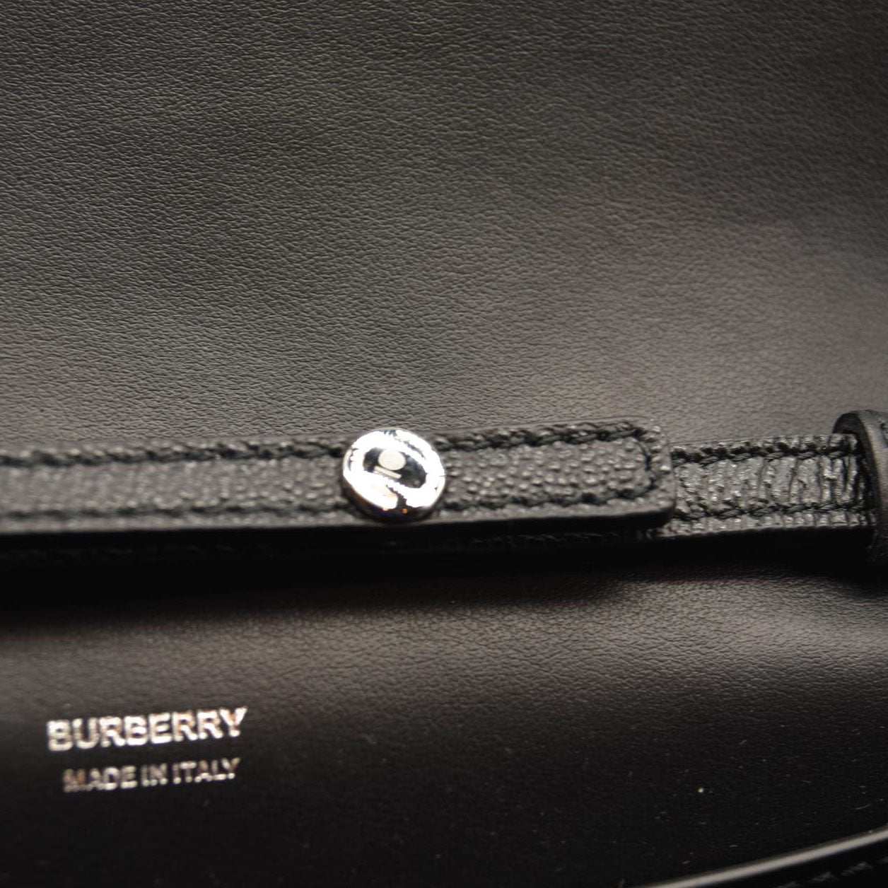 BURBERRY Smooth Calfskin Logo Embossed Hampshire Crossbody Black