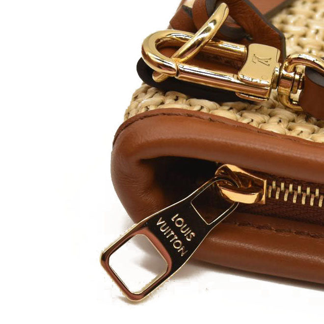 Louis Vuitton  Raffia Saint Jacques Tote Caramel RFID