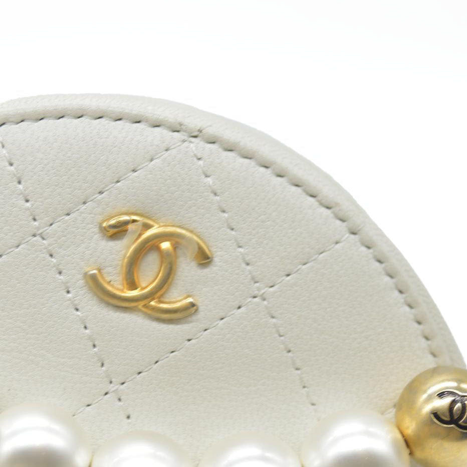 $3100 Chanel Lambskin Quilted Pearl Round Clutch With Chain White 29 2020