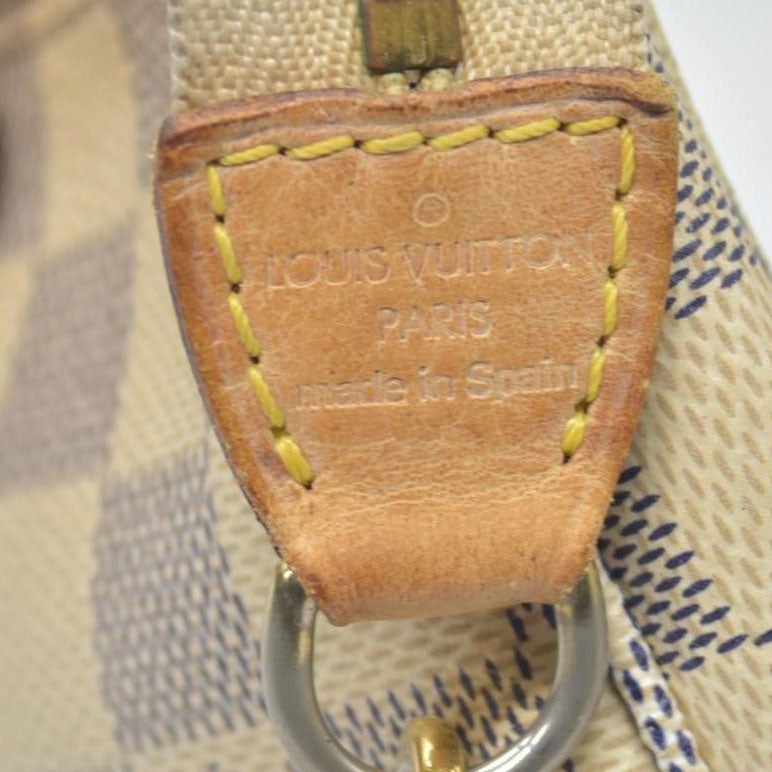 $1290 2012 Louis Vuitton Damier Azur Pochette Accessories NM CA4142