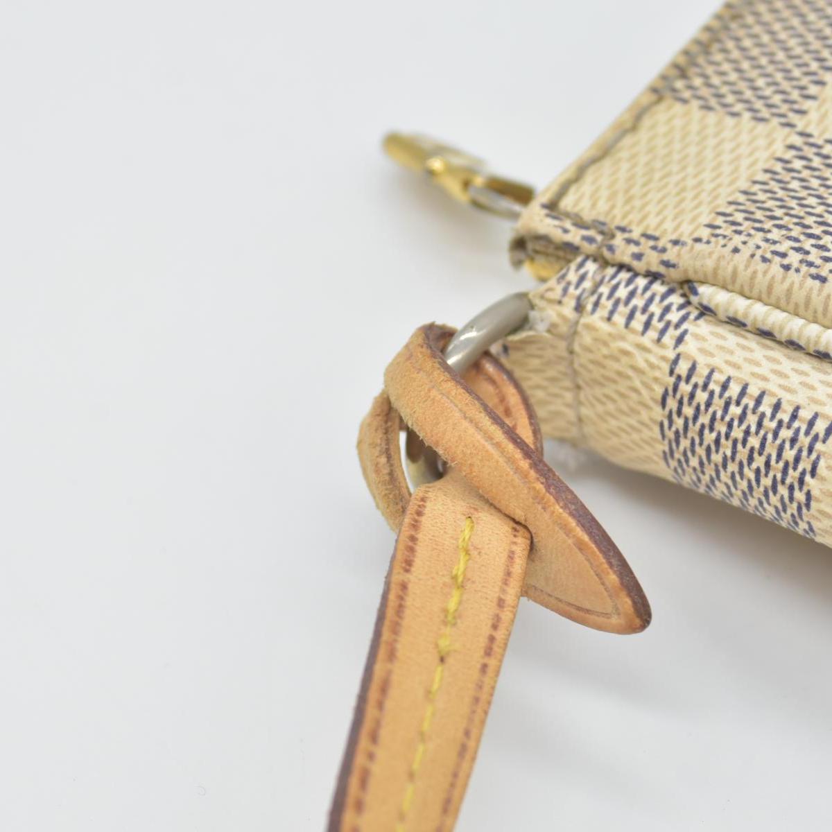 $1290 2012 Louis Vuitton Damier Azur Pochette Accessories NM CA4142